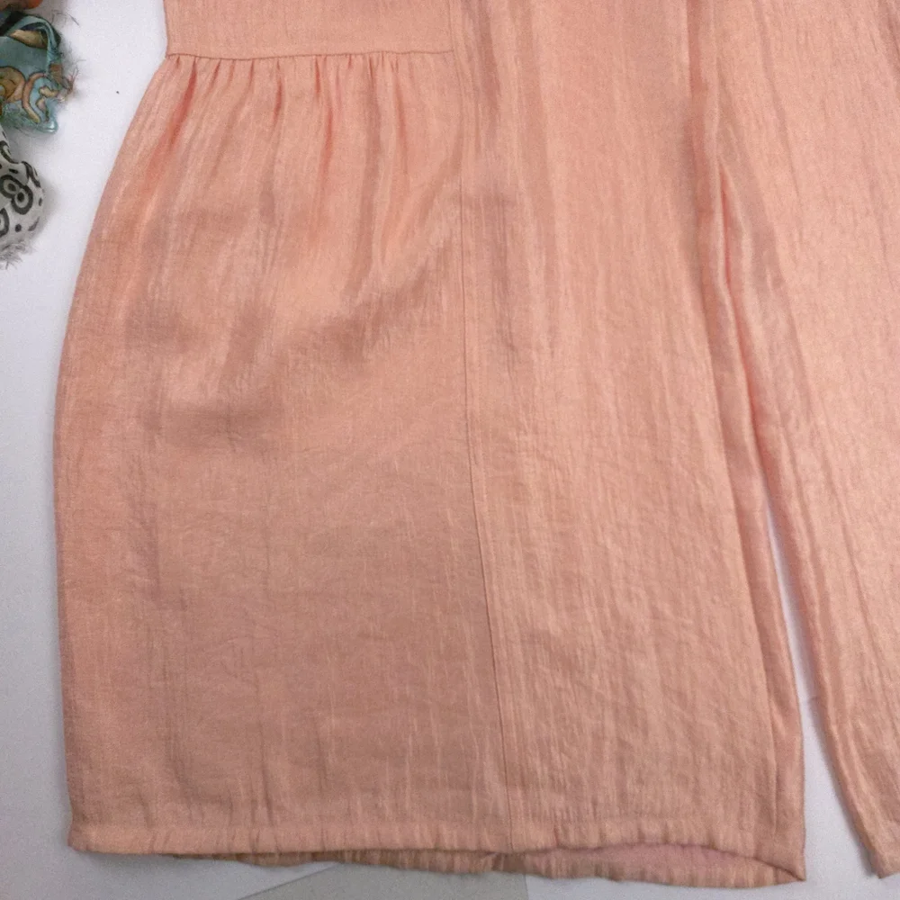 Current Air Anthropologie Peach Shimmer Wide-Leg Rayon Women's Pants Sz L - Picture 11 of 15